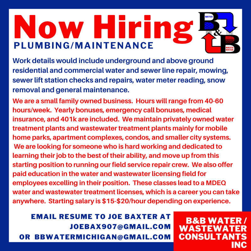 B&B Water / Wastewater Consultants Inc Is Now Hiring